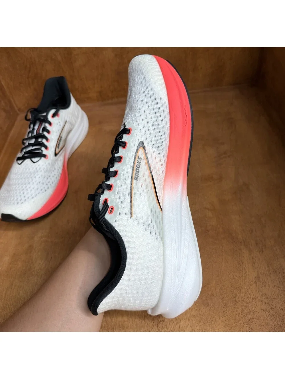 Brooks Hyperion Shoes Mens 11.5 D White Fiery Coral Running Sneakers 1104071D497